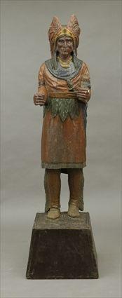 Appraisal: Painted Wooden Cigar Store Indian ft in x in