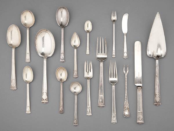 Appraisal: Sterling San Lorenzo Flatware Set by Tiffany amp Co