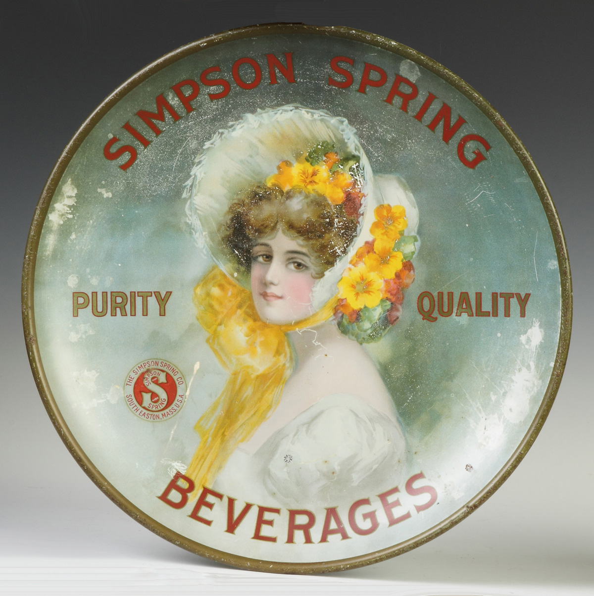 Appraisal: Simpson Spring Beverages South Easton MA Tin Lithograph Early th