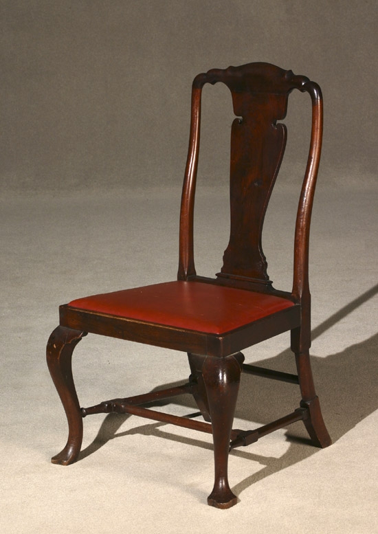 Appraisal: George II Walnut Side Chair Circa Corner blocks replaced