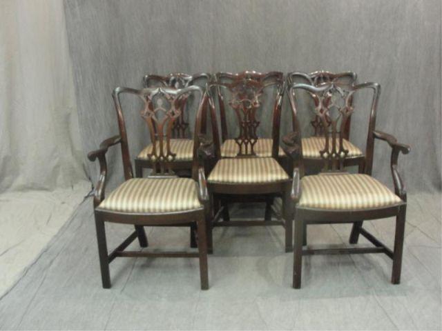 Appraisal: Mahogany Chippendale Style Dining Chairs From a Scarsdale estate