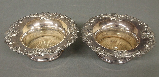 Appraisal: - Pair of silverplate champagne coasters late th c with