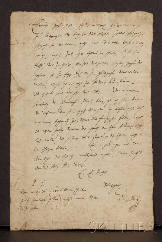 Appraisal: Guericke Otto Van - Autograph letter signed May one page