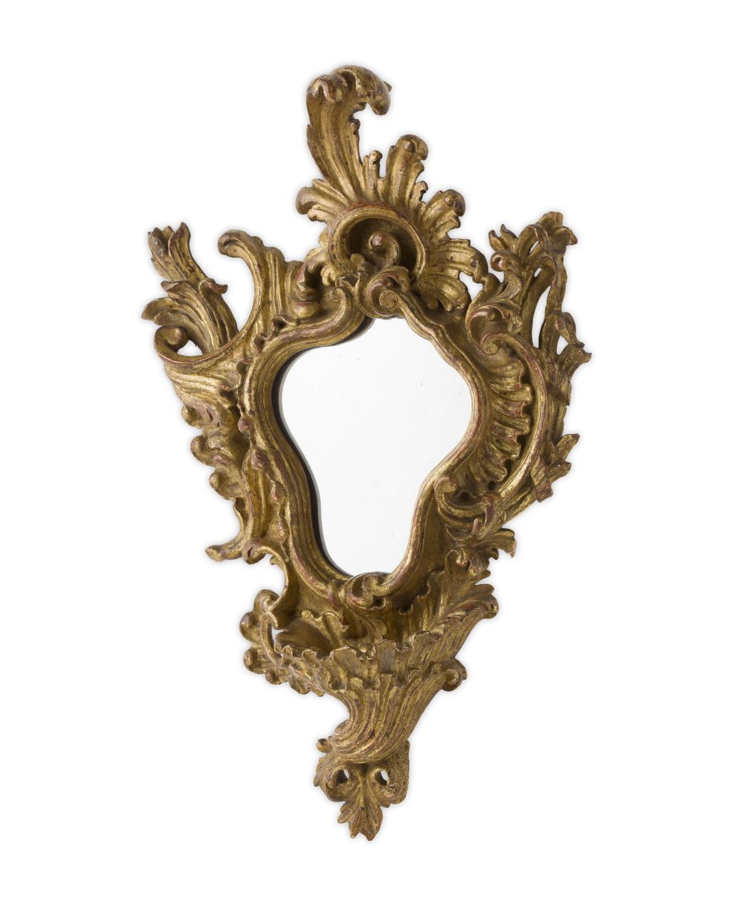 Appraisal: VENETIAN GILT WOOD MIRROR TH CENTURY ornately carved in the