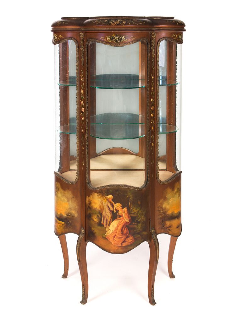 Appraisal: Louis XV Vernis Martin Painted Display Cabinet with Louis XV