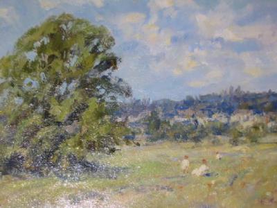 Appraisal: NEVILLE BARKER Summer Landscape signed on board x gilt frame