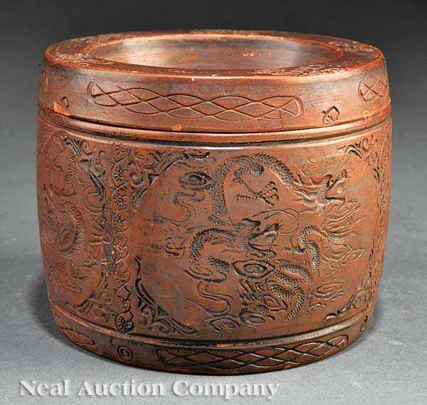 Appraisal: A Chinese Yixing Pottery Circular Box and Cover th th