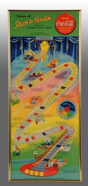 Appraisal: Coca-Cola Steps to Health Game Board Description Circa s Framed