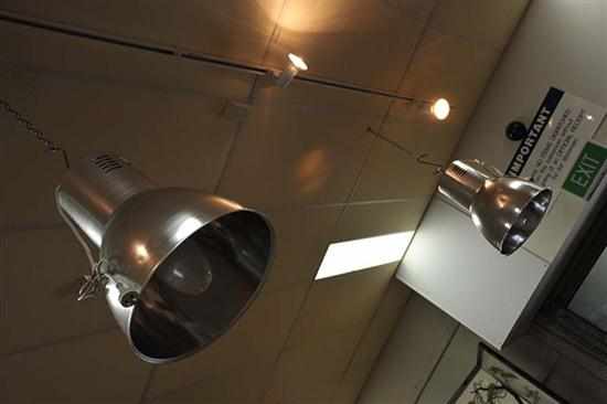 Appraisal: A PAIR OF INDUSTRIAL HANGING LIGHTS