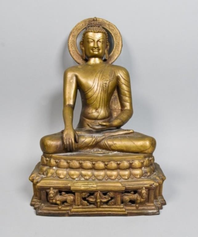 Appraisal: A bronze statue of Shakyamuni or Gautama Buddha Shakyamuni seated