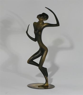 Appraisal: A Hagenauer patinated bronze figure of a dancer stylised form