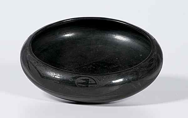 Appraisal: Tonita Roybal San Ildefonso Blackware Bowl shallow bowl with Avanyu