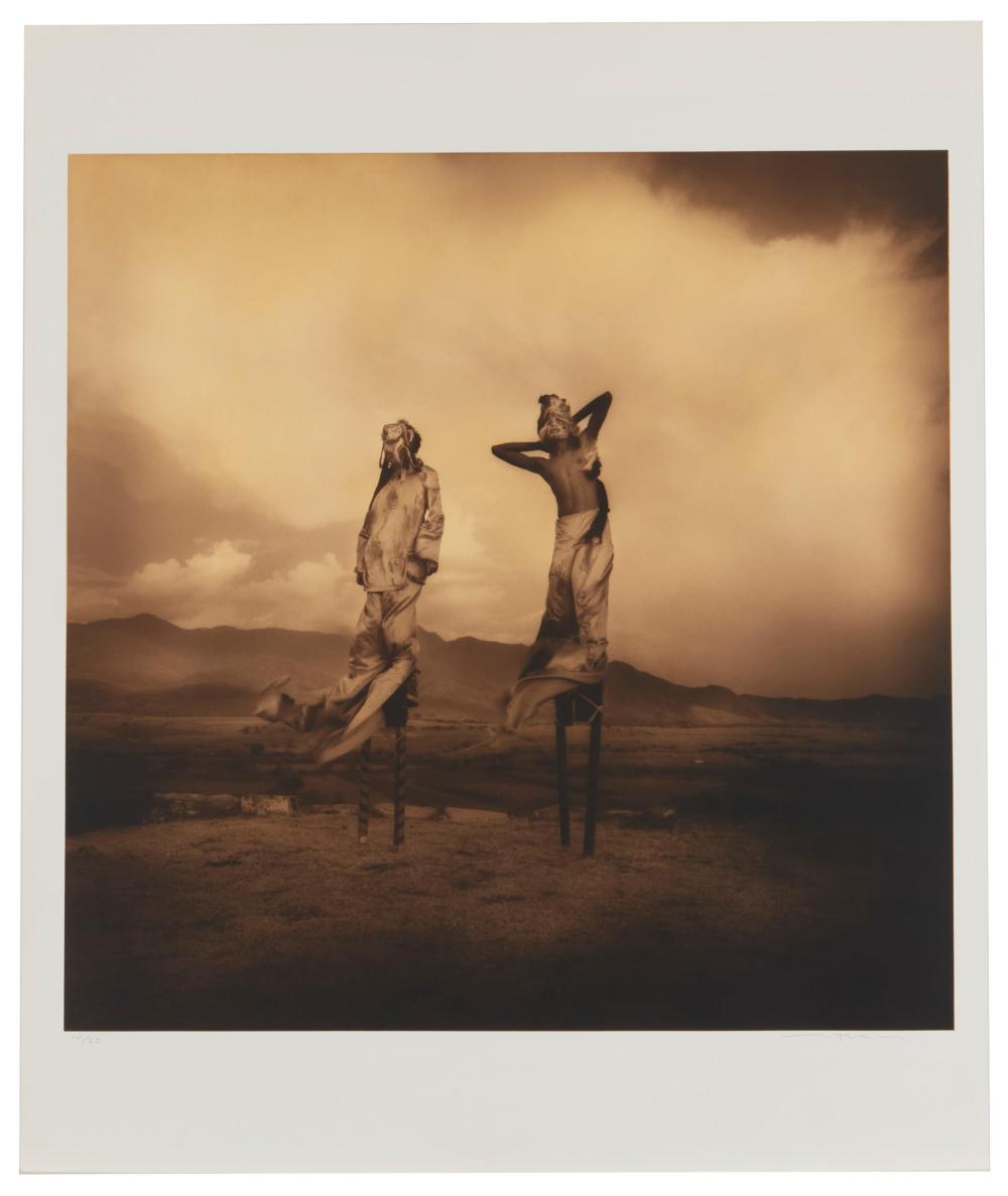 Appraisal: Jack Spencer b American Monte Alb n tribal stilt dancers