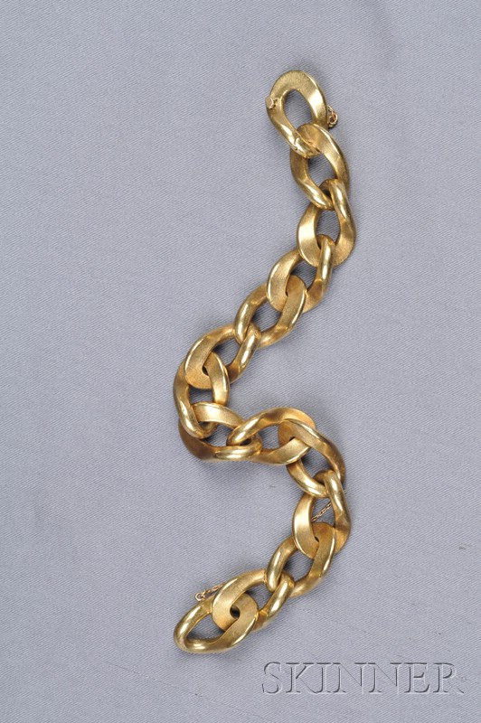 Appraisal: kt Gold Bracelet composed of textured curb links dwt lg