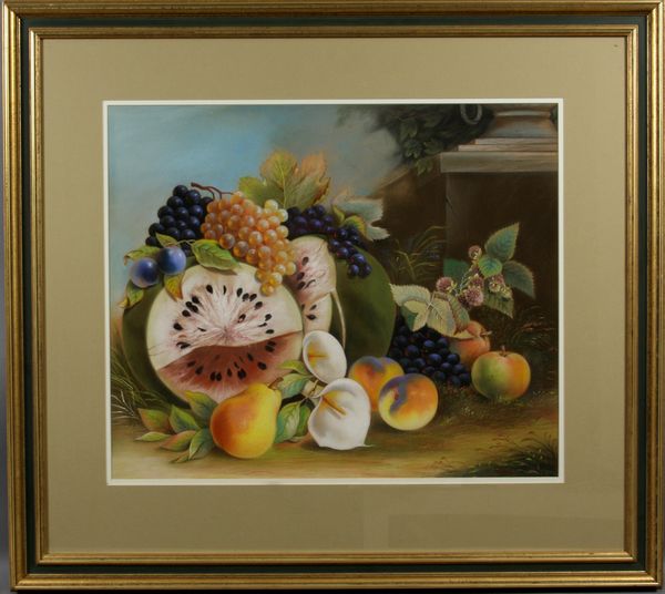 Appraisal: th Century American still life of fruit pastel on paper