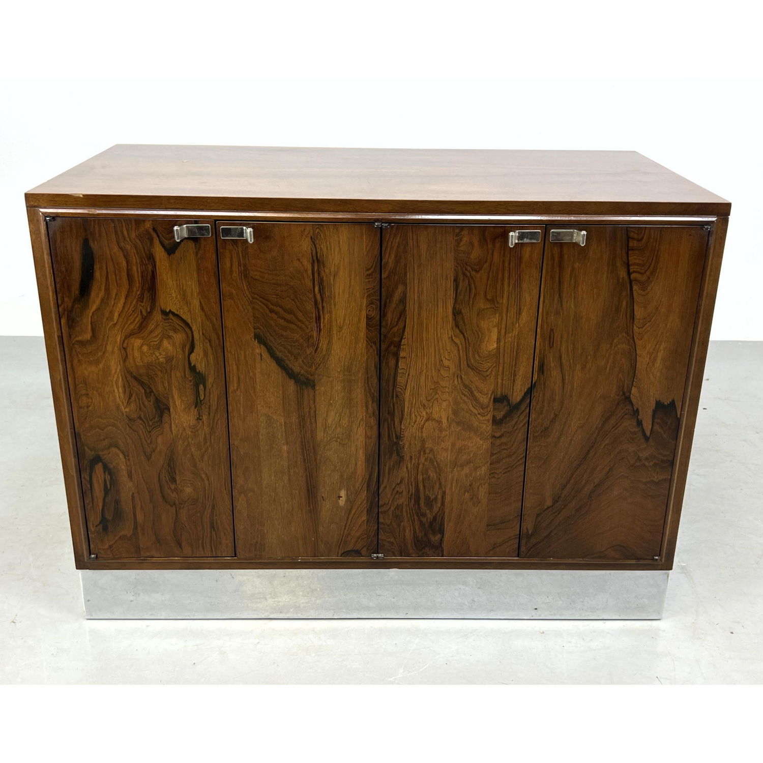 Appraisal: Rosewood front four door credenza server on casters Dimensions H