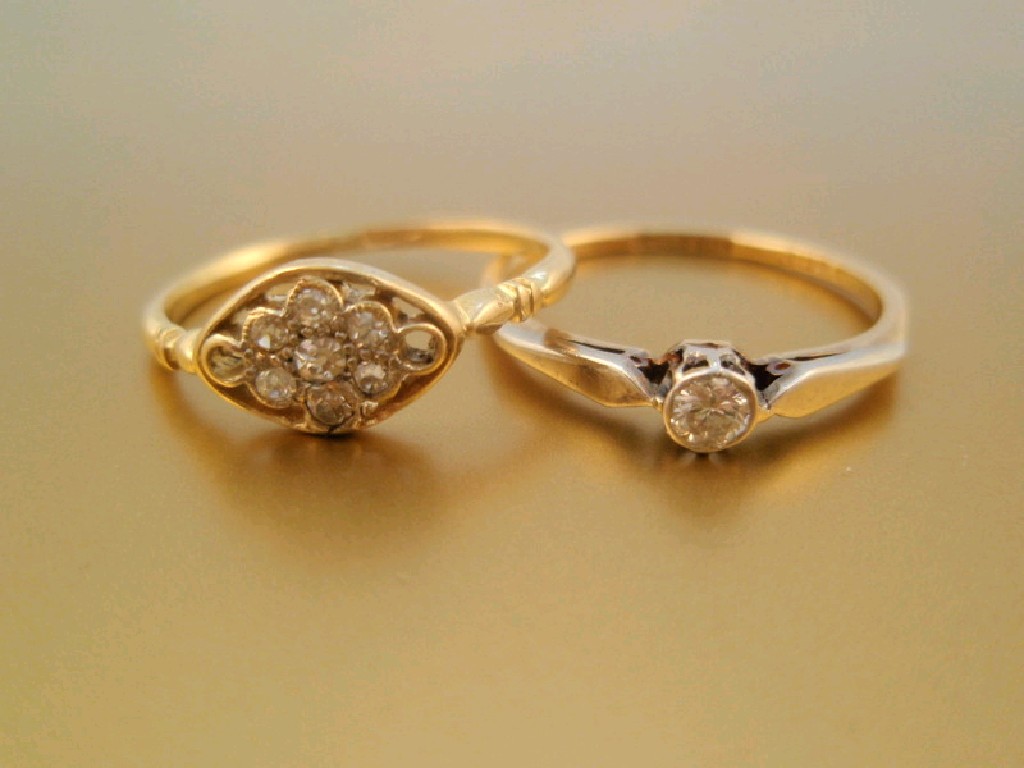 Appraisal: Two rings set with small diamonds both stamped for ct