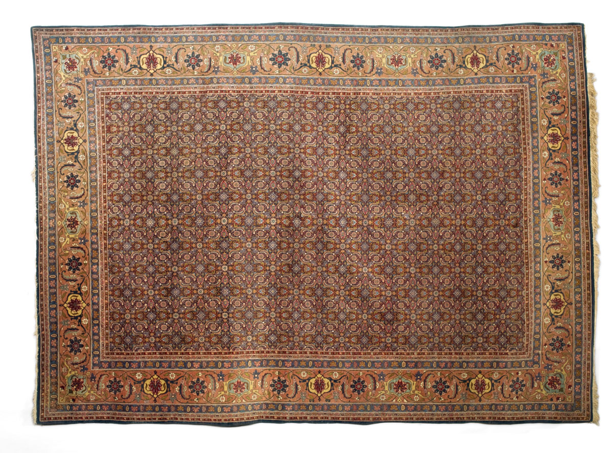 Appraisal: TABRIZ CARPET NORTHWEST PERSIA MID-TWENTIETH CENTURY The medium steel blue