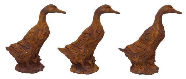 Appraisal: lot of Cast iron figures of ducks th c standing