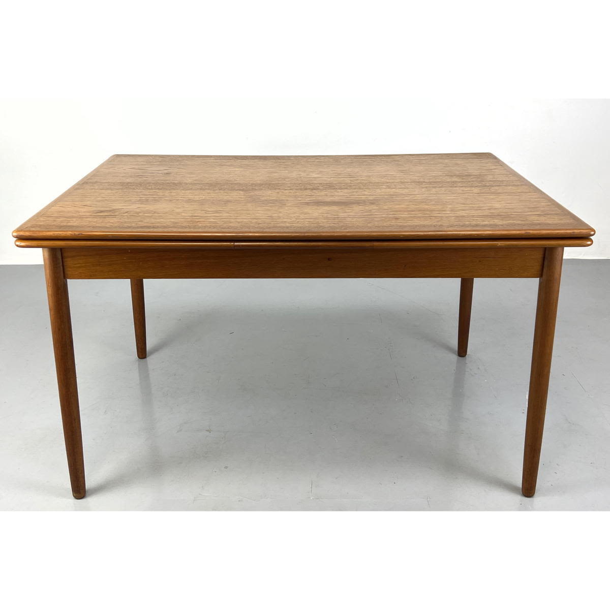 Appraisal: Danish Modern Teak Refractory Dining Table Pull out Leaves Includes