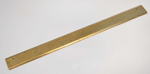 Appraisal: AN TH CENTURY BRASS RULE with scales for number sine