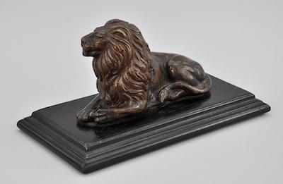 Appraisal: Continental Bronze Lion A majestic bronze with brown patina figure