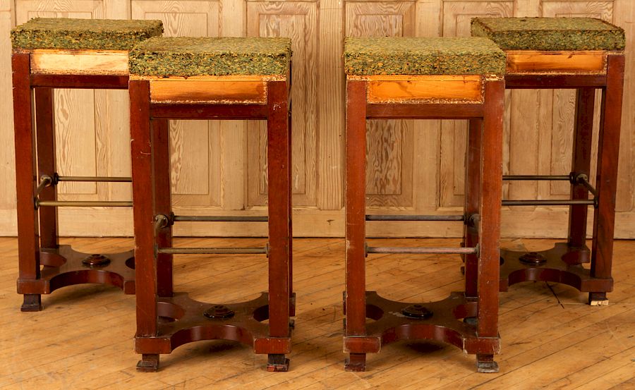 Appraisal: SET LATE TH C FRENCH EMPIRE STYLE BAR STOOLS A