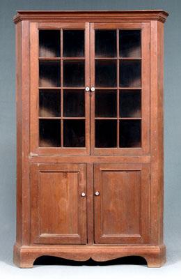 Appraisal: American Federal corner cupboard cherry with poplar secondary one case