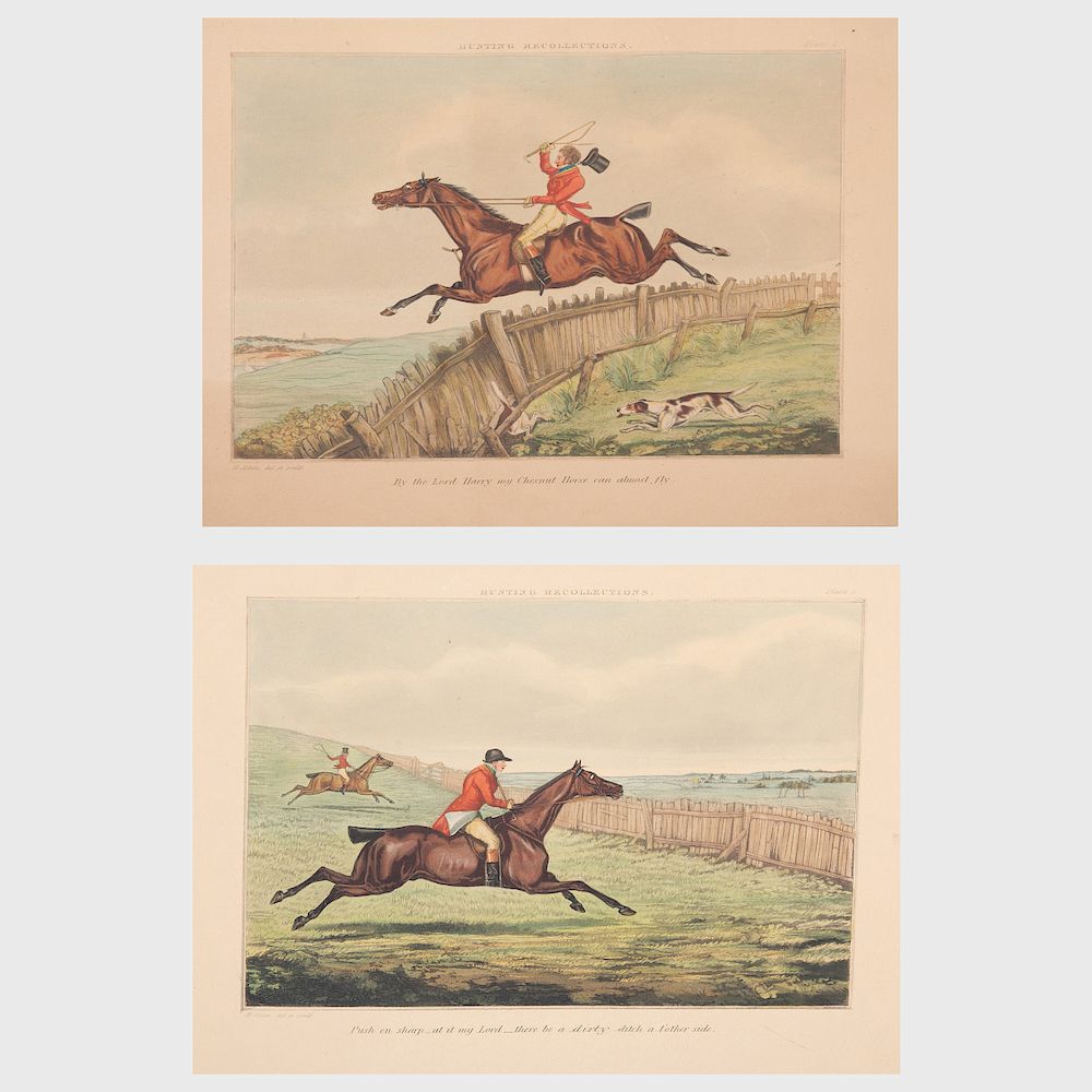 Appraisal: After Henry Alken - Hunting Recollections Two Plates Two engravings