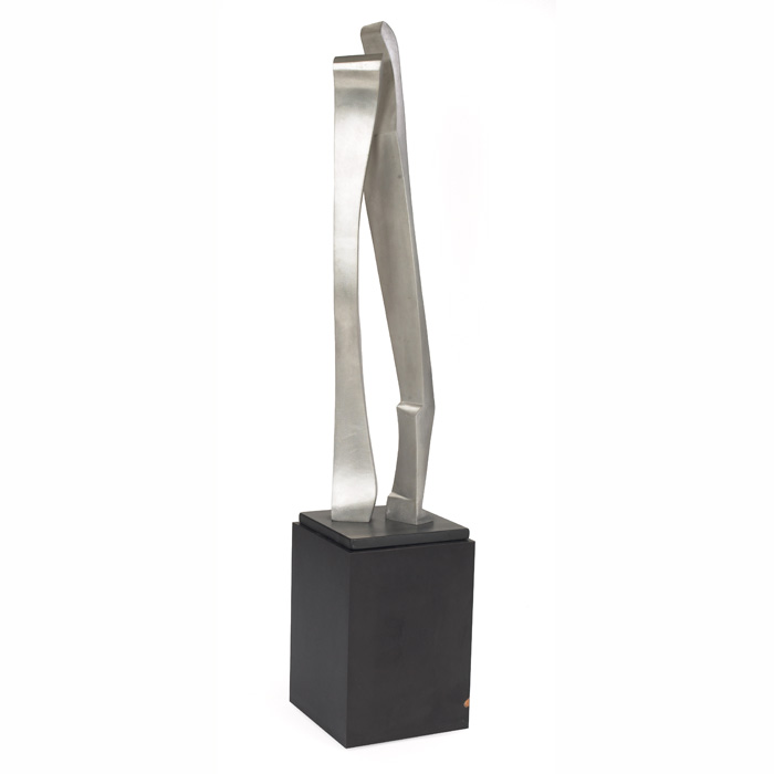 Appraisal: James Myford sculpture cast aluminum over a slate base incised