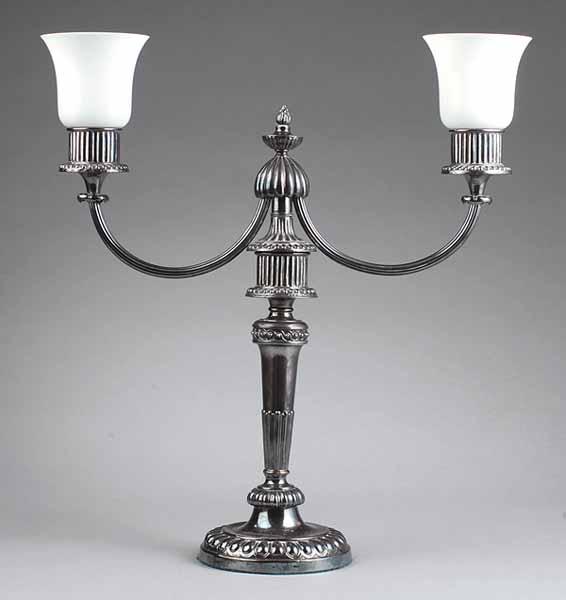 Appraisal: An English Silverplate Two-Light Candelabrum probably Mappin and Webb in