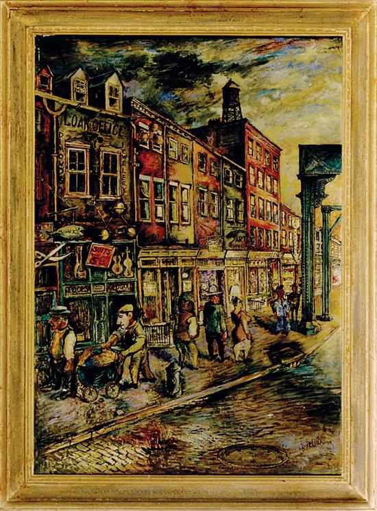 Appraisal: David Davidovich Burliuk New York Ukraine - NEW YORK STREET