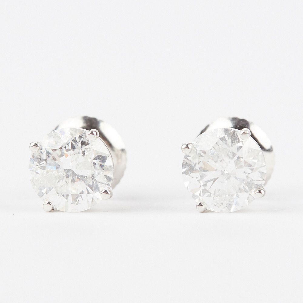 Appraisal: Diamond Stud Earrings Pair of diamond stud earrings each featuring