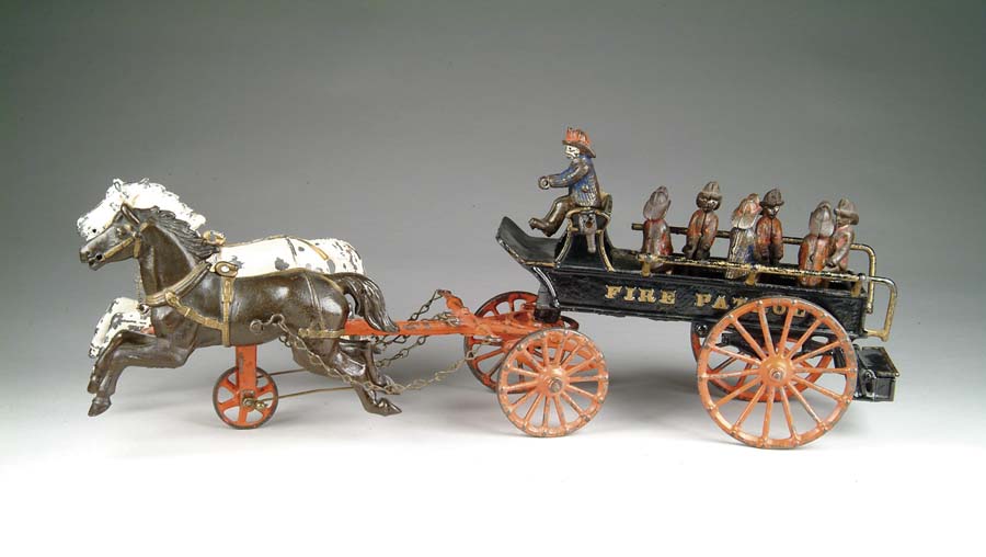 Appraisal: IVES PHOENIX FIRE PATROL Black enameled wagon embossed with gold