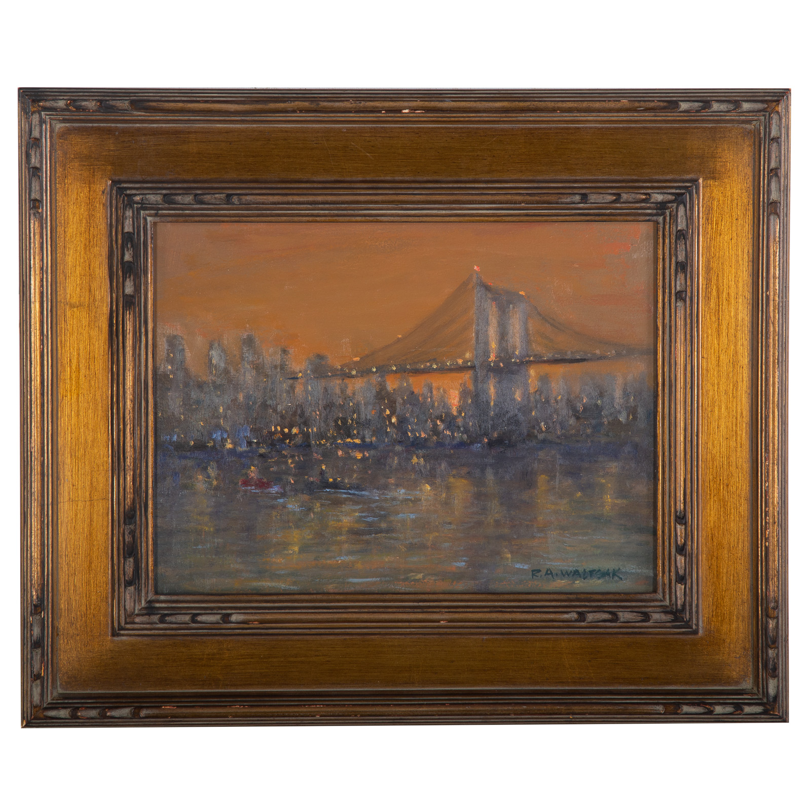 Appraisal: ROBERT A WALTSAK BROOKLYN BRIDGE NEW YORK OIL American b