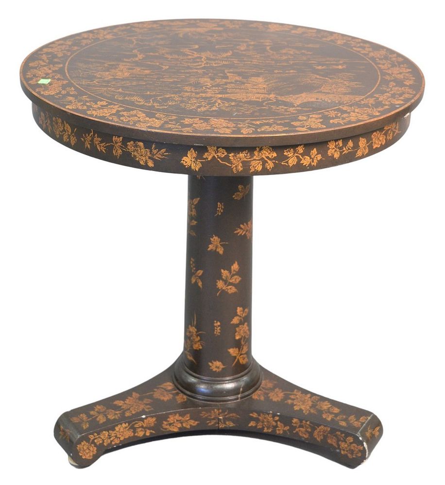 Appraisal: Contemporary Occasional Table having round top and chinoiserie style decoration