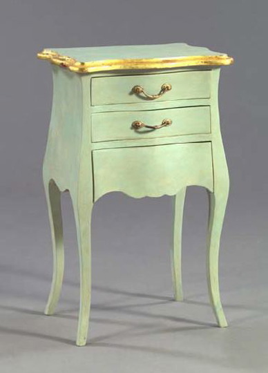 Appraisal: Louis XV-Style Parcel-Gilt and Paint-Decorated Wooden Nightstand with molded and