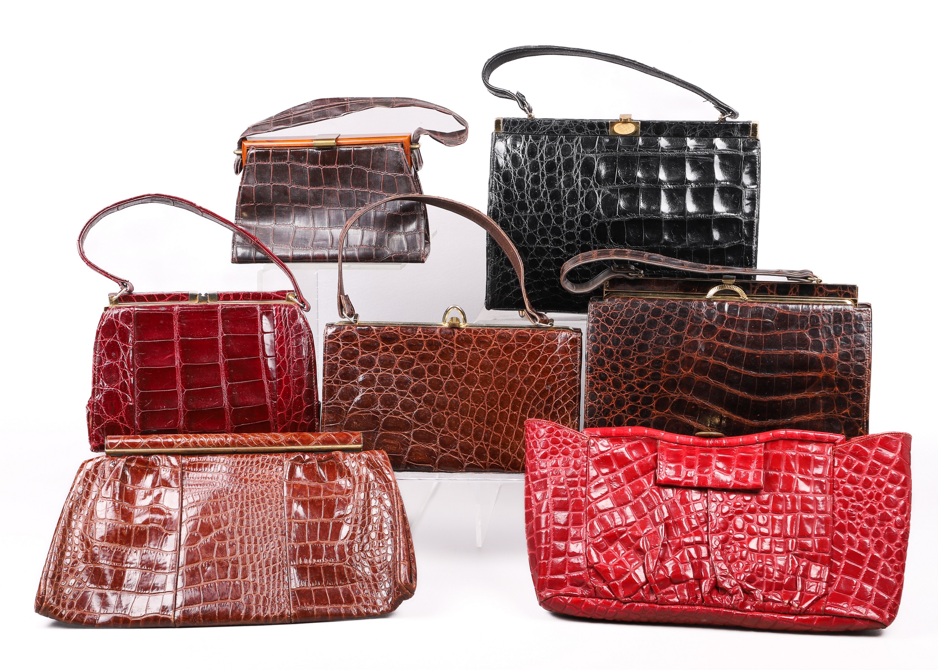 Appraisal: Reptile skin and style purse group to include 's Jacqueline