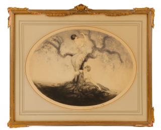 Appraisal: Icart Blossom Time Signed Etching Drypoint Louis Icart French -