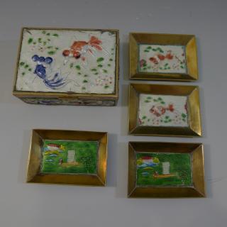 Appraisal: NO RESERVE ON THIS LOT ANTIQUE CHINESE ENAMEL SMOKING SET