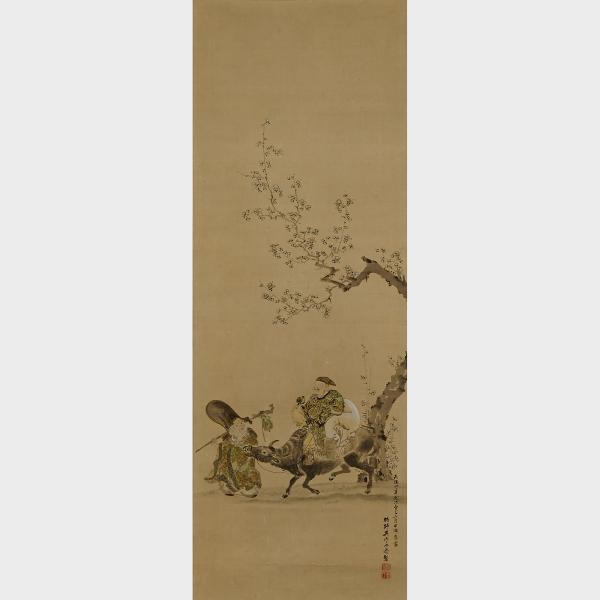 Appraisal: Japanese School THREE HOUSE GOD SCROLLS TH CENTURY Ink and