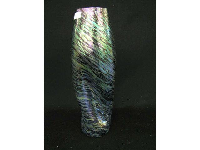 Appraisal: Loetz Austria Art Glass Vase swirling iridescent design on black