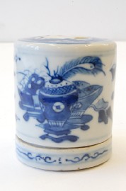 Appraisal: TH CENTURY CHINESE BLUE AND WHITE TWO PIECE CENSER