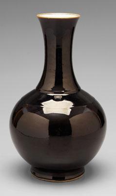 Appraisal: Chinese mirror black vase bottle form caf eacute au lait