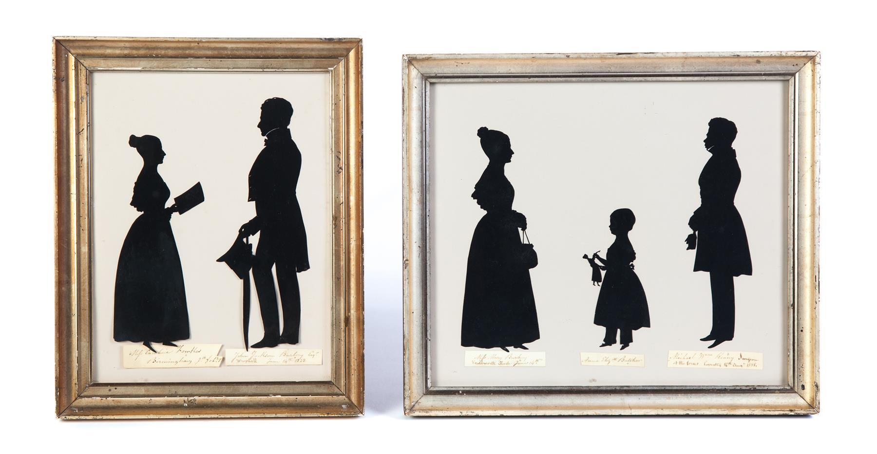 Appraisal: SILHOUETTES BY AUGUSTE EDOUART FRANCE - Full-length cutout silhouettes with