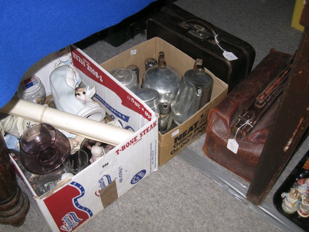 Appraisal: Lot comprising a box of assorted ceramic ladies and glassware