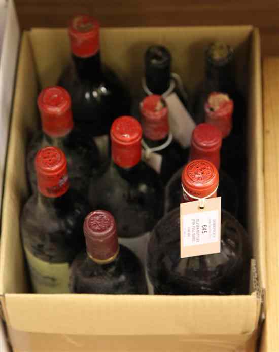 Appraisal: Eleven bottles ten full-sized equivalent of assorted claret including two