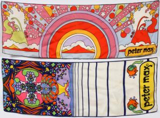 Appraisal: PETER MAX SILK SCARVES PIECES PETER MAX SILK SCARVES PIECES