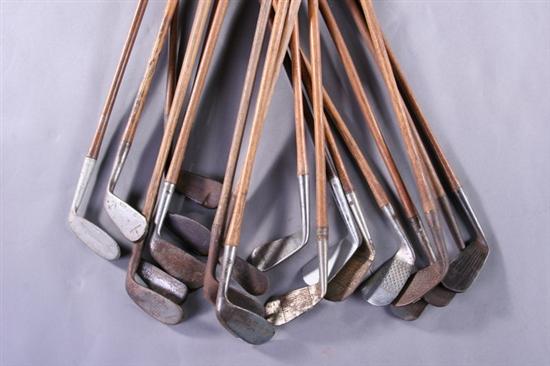 Appraisal: NINETEEN VARIOUS WOOD SHAFT GOLF CLUBS