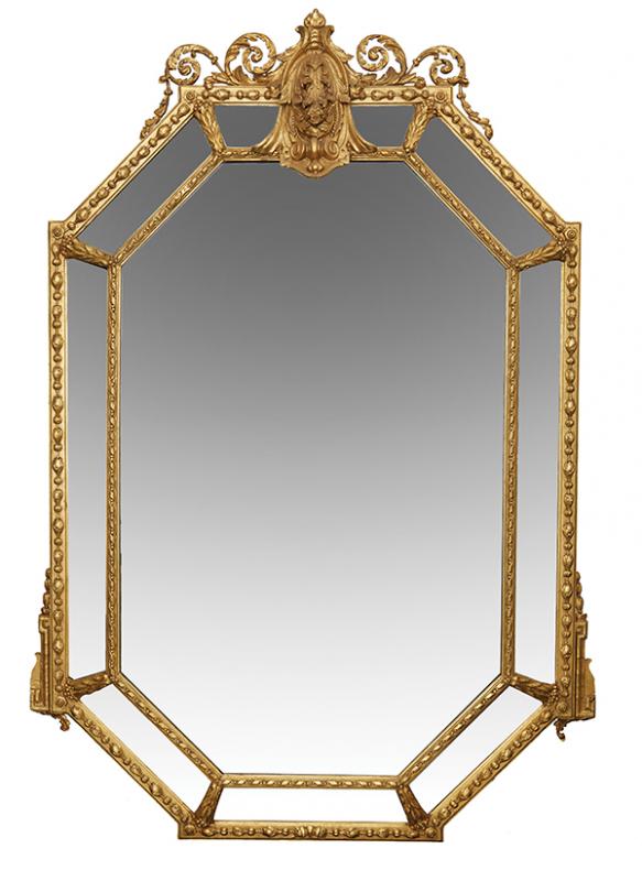 Appraisal: A th CENTURY OCTAGONAL GILT GESSO WALL MIRROR The moulded